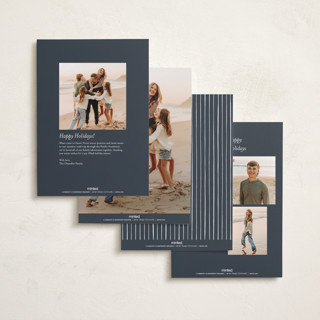 This is a navy new year photo cards with standard by Carolyn Nicks called enlighten printing on recycled smooth signature in standard