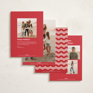 This is a stocking new year photo cards with standard by Creo Study called squiggle overlay printing on recycled smooth signature in standard
