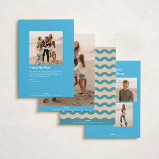 This is a blue jay new year photo cards with standard by Creo Study called squiggle overlay printing on recycled smooth signature in standard