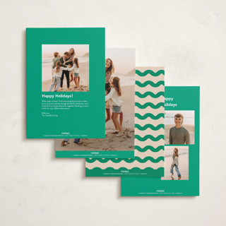 This is a elf shoes new year photo cards with standard by Creo Study called squiggle overlay printing on recycled smooth signature in standard