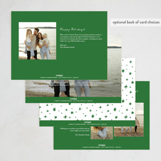 This is a grass new year photo cards with standard by Everett Paper Goods called pizazz printing on recycled smooth signature in standard