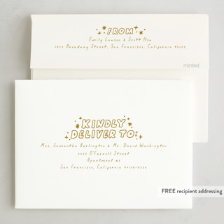 This is a dandelion new year photo cards with standard by Everett Paper Goods called pizazz printing on recycled smooth signature in standard