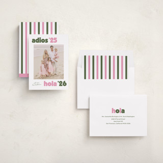 This is a rosa new year photo cards with standard by Megan Davis called adios printing on recycled smooth signature in standard