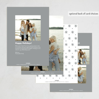 This is a tinsel new year photo cards with standard by Megan Davis called meringue printing on recycled smooth signature in standard