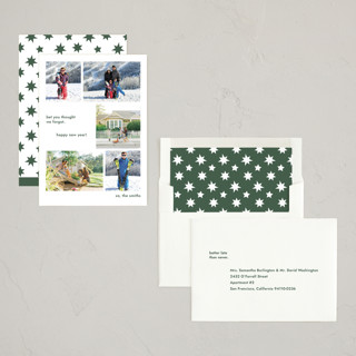 This is a evergreen new year photo cards with standard by Megan Davis called forgot printing on recycled smooth signature in standard