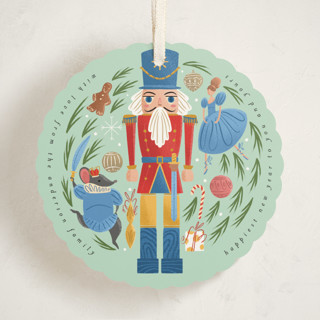 This is a frost holiday card ornaments with standard by Grae called nutcracker ornament printing on signature in ornament