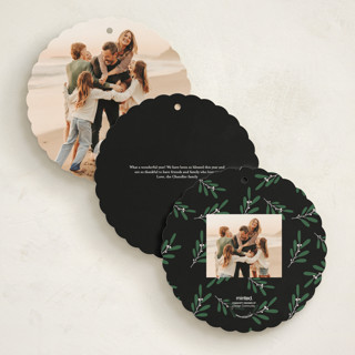 This is a winter night holiday card ornaments with standard by Design Lotus called christmas time is here printing on recycled smooth signature in ornament
