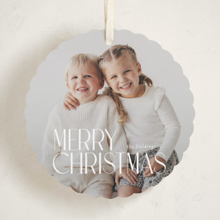 This is a snowflake holiday card ornaments with standard by Jessica Williams called wintertide printing on recycled smooth signature in ornament