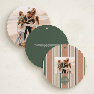 This is a pine needle holiday card ornaments with standard by Erin German called botanical wreath printing on signature in ornament