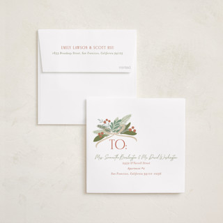 This is a pine needle holiday card ornaments with standard by Erin German called botanical wreath printing on signature in ornament