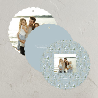 This is a frost holiday card ornaments with standard by Itsy Belle Studio called evergreen wreath printing on recycled smooth signature in ornament