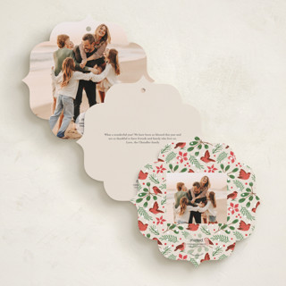 This is a robin holiday card ornaments with standard by Paper Sun Studio called a little more merry printing on recycled smooth signature in ornament