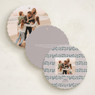 This is a tinsel holiday card ornaments with standard by Mansi Verma called ornament wreathe printing on recycled smooth signature in ornament