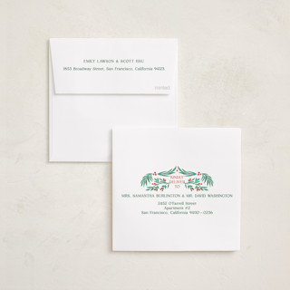 This is a pine holiday card ornaments with standard by Elly called flourish wreath printing on recycled smooth signature in ornament