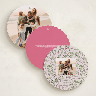 This is a rose holiday card ornaments with standard by Pati Cascino called angel printing on recycled smooth signature in ornament