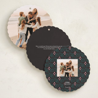 This is a berry holiday card ornaments with standard by Jen Owens called merry round printing on recycled smooth signature in ornament