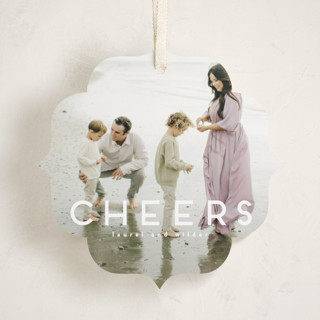 This is a snow holiday card ornaments with standard by Kate Ross called love joy printing on recycled smooth signature in ornament