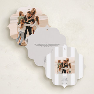 This is a snow holiday card ornaments with standard by Kate Ross called love joy printing on recycled smooth signature in ornament