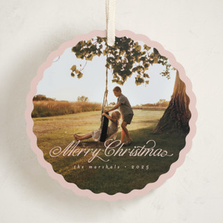 This is a petal holiday card ornaments with standard by Pati Cascino called noelle printing on recycled smooth signature in ornament