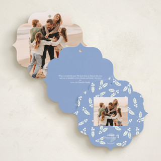 This is a frost holiday card ornaments with standard by Brandy Folse called holly frame printing on recycled smooth signature in ornament