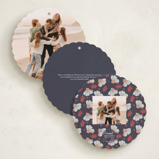 This is a midnight holiday card ornaments with standard by Katrina Marquet called joyful wreath printing on recycled smooth signature in ornament