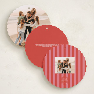 This is a peppermint holiday card ornaments with standard by Mansi Verma called festive folk printing on recycled smooth signature in ornament