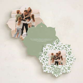 This is a wintermint holiday card ornaments with standard by Everett Paper Goods called wreath of doves printing on recycled smooth signature in ornament