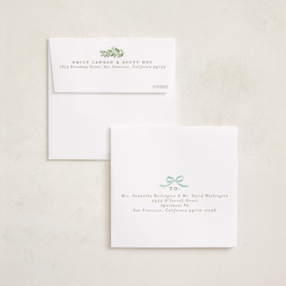 This is a wintermint holiday card ornaments with standard by Everett Paper Goods called wreath of doves printing on recycled smooth signature in ornament