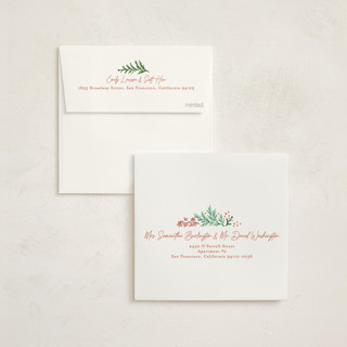 This is a evergreen holiday card ornaments with standard by Alethea and Ruth called wreath greens printing on signature in ornament