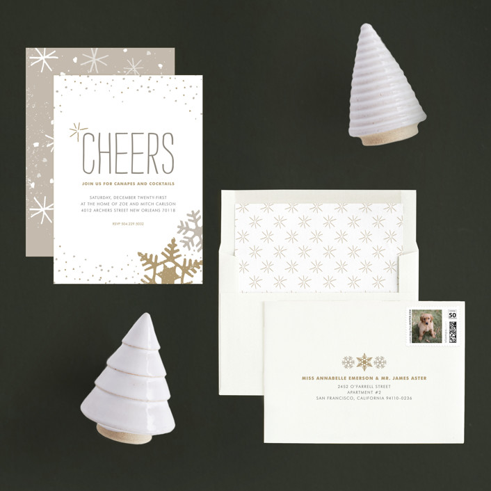 Silver and Gold Holiday Party Invitations by Jody Wody | Minted