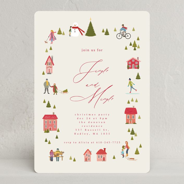 "JingleMingle" - Holiday Party Invitations in Sand by samovilka.