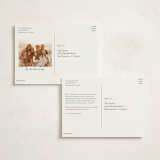 This is a snow christmas postcards with standard by Blustery August called abode printing on signature in postcard