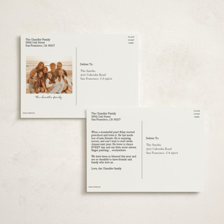 This is a charcoal christmas postcards with standard by Minted Custom called portrait custom printing on signature in postcard