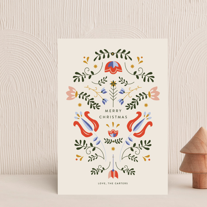 Scandinavian Folk Card Holiday Postcards by Molly Mortensen | Minted