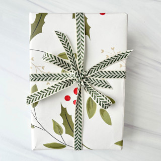 This is a green holiday decorations by Honey Silks Co called 3/8" green cotton herringbone - 5 yards in standard