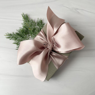 This is a natural holiday decorations by Honey Silks Co called 2" holiday ribbon collection - champagne pewter in standard