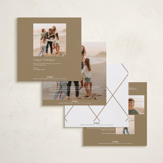 This is a snow foil pressed holiday cards with foil pressed by Angela Thompson called holiday square printing on recycled smooth signature in square