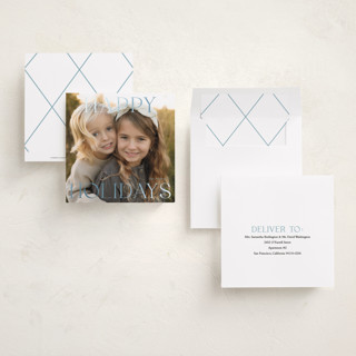 This is a frost foil pressed holiday cards with foil pressed by Angela Thompson called holiday square printing on recycled smooth signature in square