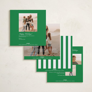 This is a elf shoes foil pressed holiday cards with foil pressed by Cass Loh called luxe frame printing on recycled smooth signature in square