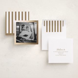 This is a starlight foil pressed holiday cards with foil pressed by Cass Loh called luxe frame printing on recycled smooth signature in square