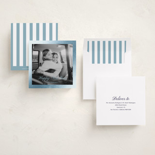 This is a bluejay foil pressed holiday cards with foil pressed by Cass Loh called luxe frame printing on recycled smooth signature in square