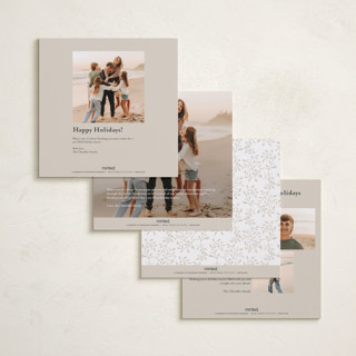 This is a marshmallow foil pressed holiday cards with foil pressed by Tamara Hilje called laurel printing on recycled smooth signature in square