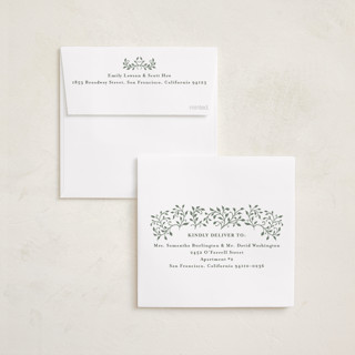 This is a sage foil pressed holiday cards with foil pressed by Tamara Hilje called laurel printing on recycled smooth signature in square