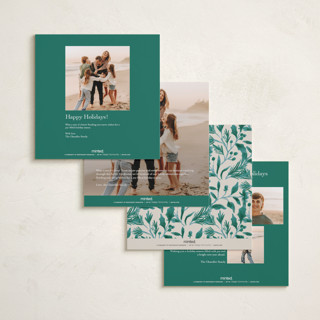 This is a emerald foil pressed holiday cards with foil pressed by Elly called a peaceful winter printing on recycled smooth signature in square