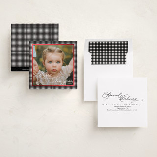 This is a licorice foil pressed holiday cards with foil pressed by Tamara Hilje called allegro printing on recycled smooth signature in square