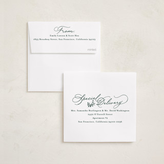 This is a forest foil pressed holiday cards with foil pressed by Tamara Hilje called goldie printing on recycled smooth signature in square