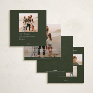 This is a pine foil pressed holiday cards with foil pressed by Tina Faselli called traditional linen printing on recycled smooth signature in square