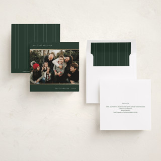 This is a pine foil pressed holiday cards with foil pressed by Dana Duricekova called minimal lines printing on recycled smooth signature in square