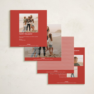 This is a ruby foil pressed holiday cards with foil pressed by Annie Shapiro called spirit printing on recycled smooth signature in square