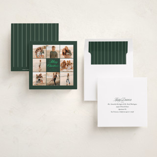 This is a pine foil pressed holiday cards with foil pressed by Angela Garrick called merry squares printing on recycled smooth signature in square
